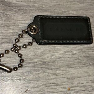 Coach Black Leather Tag large